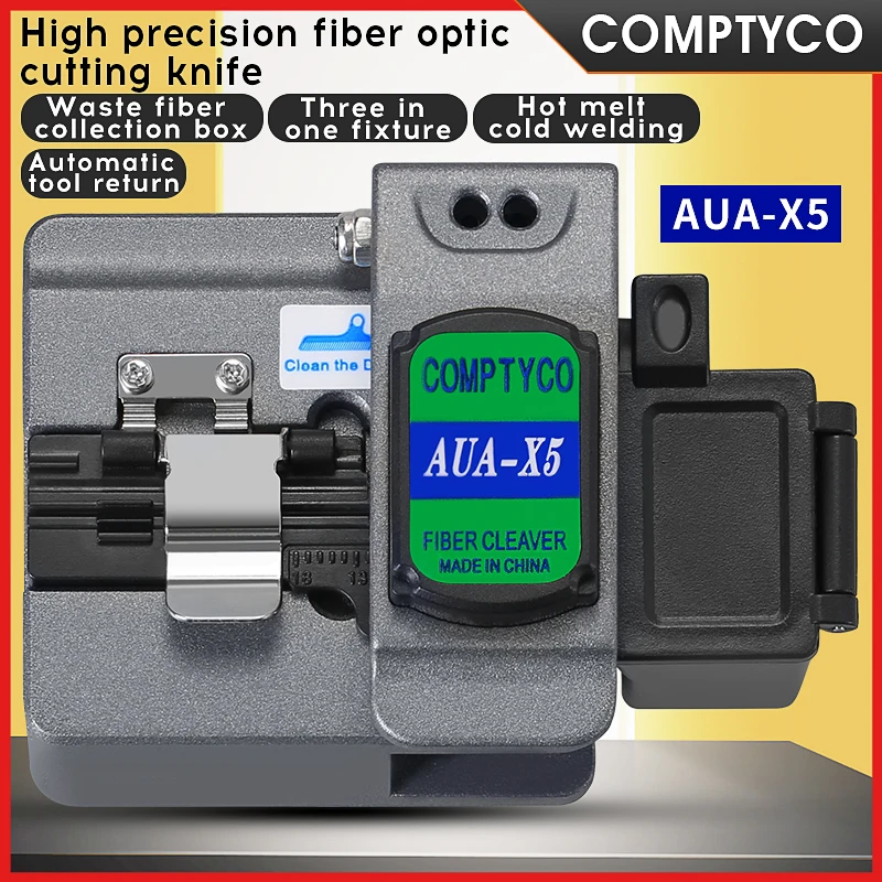 AUA-X5 FTTH Hoge precisie voor Koude Joint/Hot Melt Optische Vezelmes Machine met 16-Oppervlak Mes Snijgereedschap