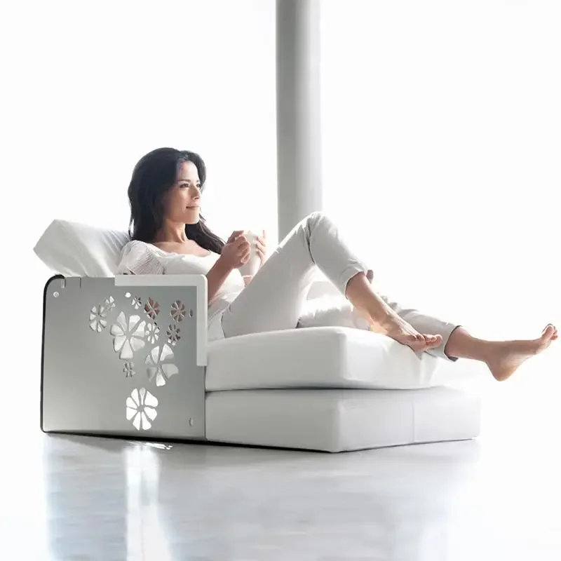 

ZQDZ Скандинавский уличный диван, двор, сад, вилла, ленивая кровать из нержавеющей стали, комбинированная мебель для сада под открытым небом