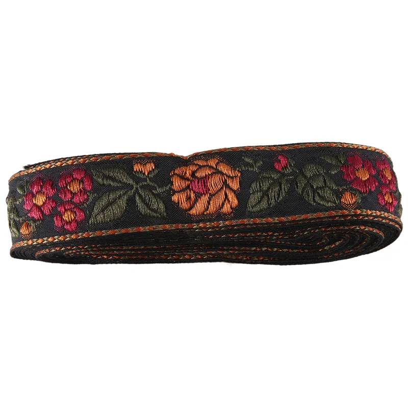 

【A56X】Жаккардовая лента с цветочным принтом, тканая жаккардовая лента для шитья, подходит для декора, стильная отделка B