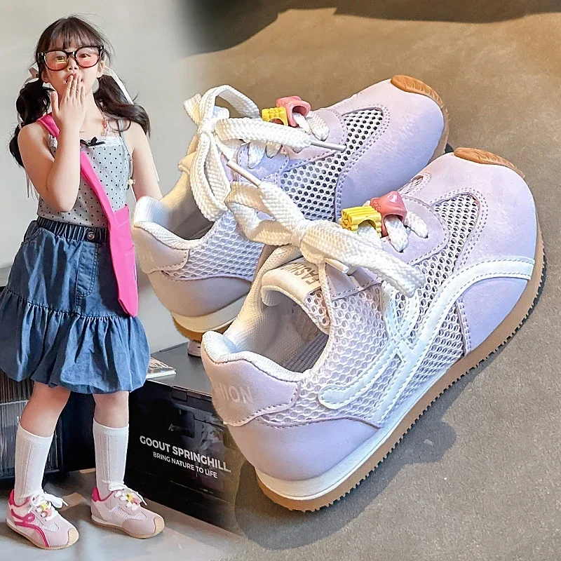 

Детская обувь, Нескользящая мягкая подошва, модная уличная спортивная обувь для мальчиков и девочек, детские повседневные кроссовки, дышащие сетчатые кроссовки, лето 2023 г.