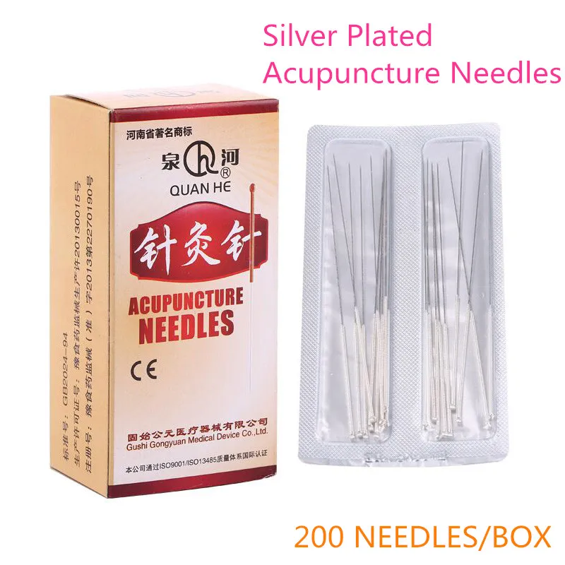 

Size 0.25/30/35/40mm Authentic Silver-plated Non-Disposable Needles 200 Reusable Aseptic Acupuncture Needle Painless