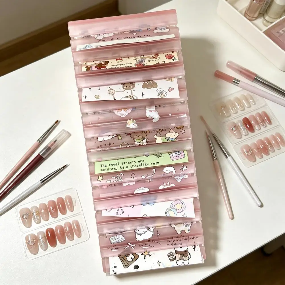 10 Slots Portable Nail Art Transfer Foil Storage Box Plastic Dust-Proof Organizer Case for Traveling Nail Tech Salon Home DIY