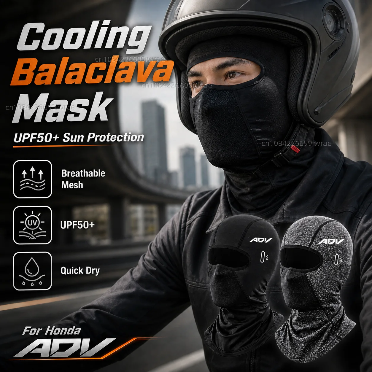 Cooling Motorcycle Balaclava Mask UPF50+ UV Protection Breathable Face Cover Summer For Honda ADV160 ADV150 ADV350 ADV 350 160