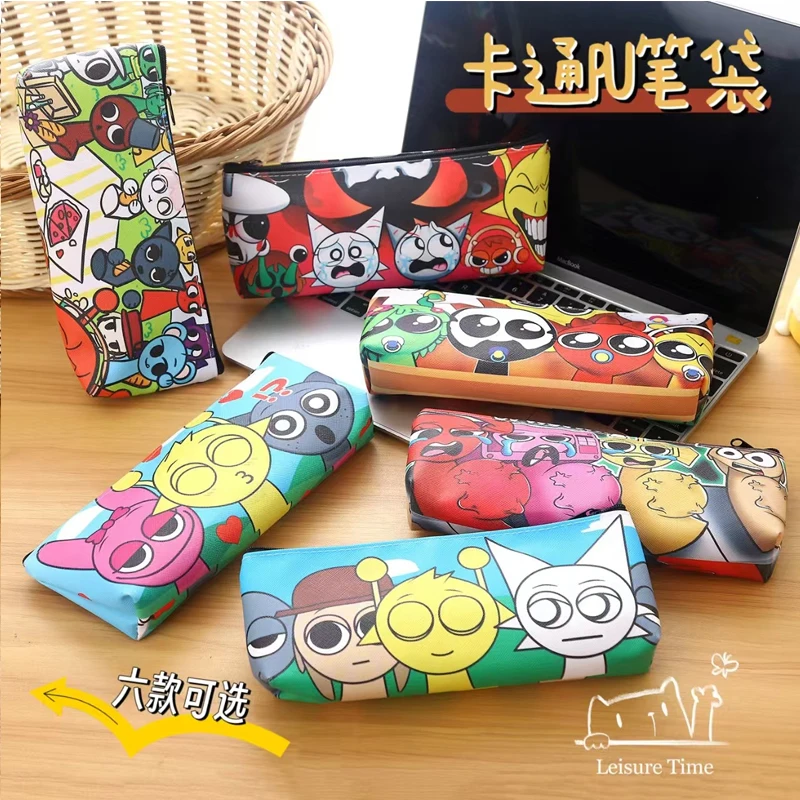 Game Pencil Case Simple Candy Color Large-capacity Pencil Cases Stationery Cosmetic Bag kids Birthday gift