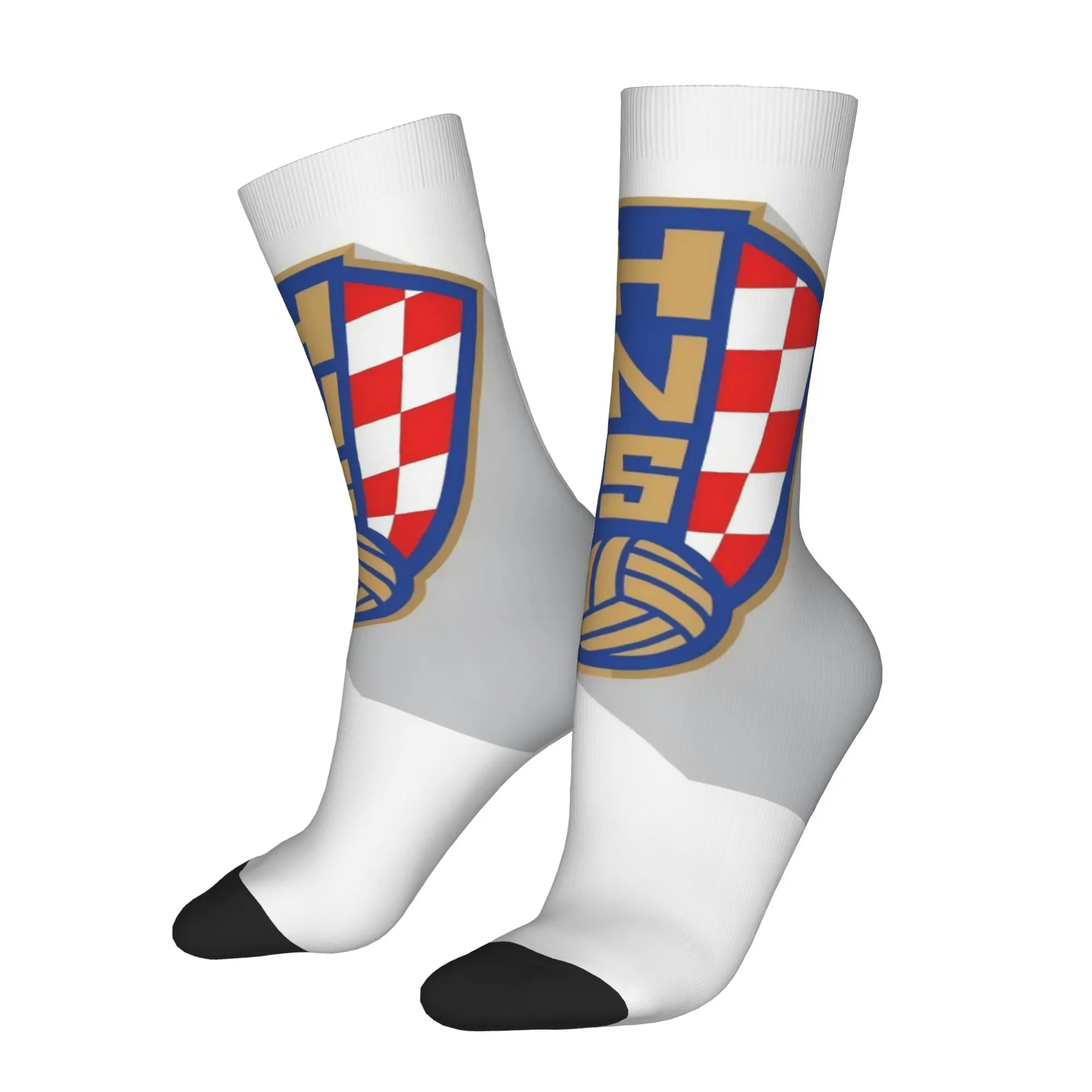 Happy Funny Croatia Vintage Harajuku  Hip Hop Novelty Casual Crew Sock Match Day Essentials