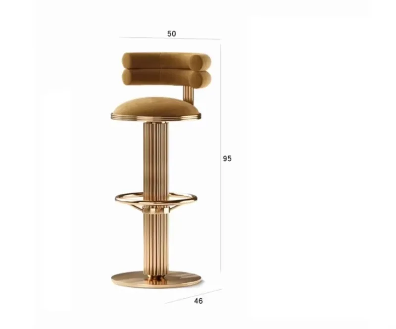 Luxury bar furniture modern gold base swivel lift high bar chair restaurant metal bar stool