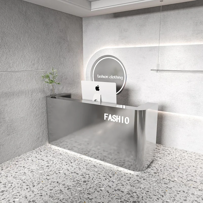 

Stainless steel checkout page Bar counter Simple modern store Small clothing store Beauty salon Barber shop Reception desk