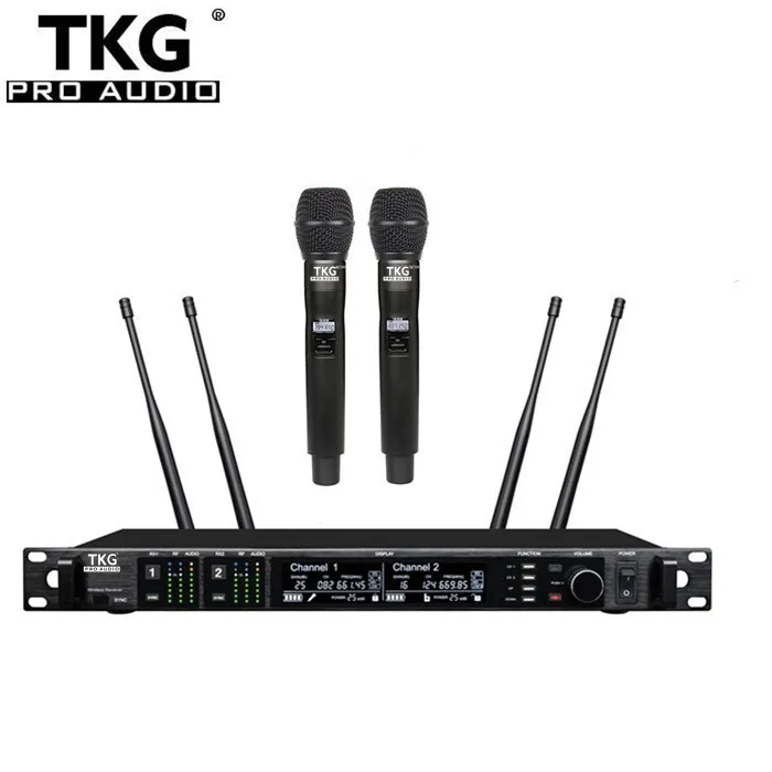 

TKG True Diversity 500/600/900mhz AD4D KSM9 condenser handhold uhf Stage Dual Channel Receiver outdoor best wireless microphone