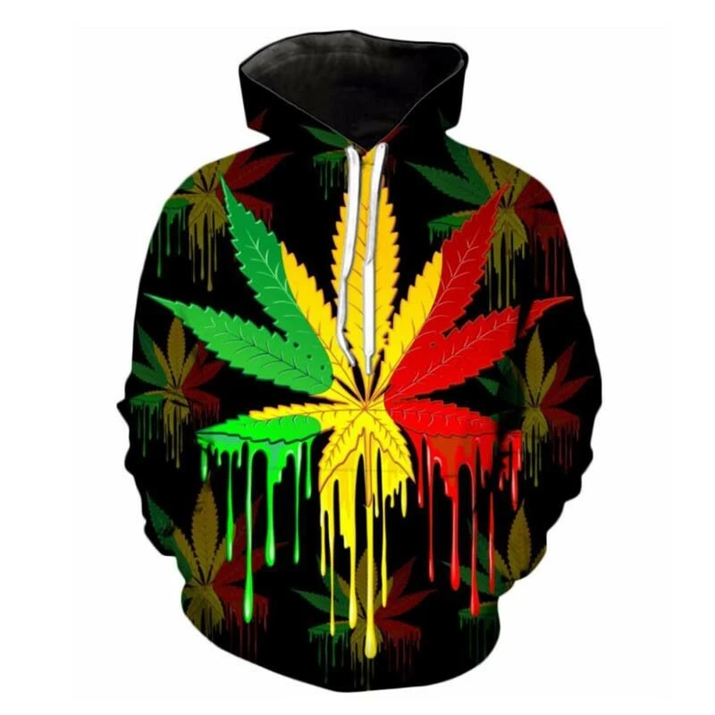 

Springtime Weed Psychedelic Leaf 3d Print Men's Hoodie Casual Oversized Pullover Fashion Popular Streetwear Trend Men Clothing