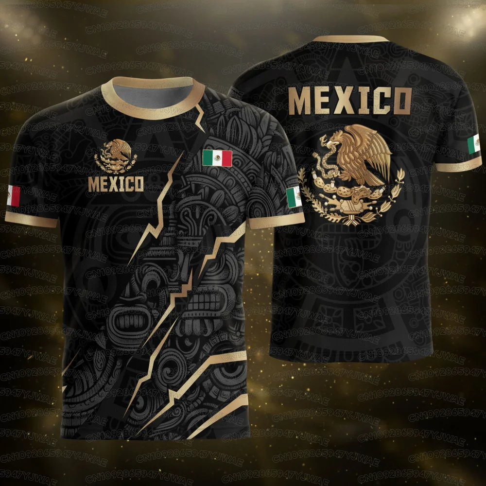 2026 Men's Women's Short Sleeve Mexico National Flag Print  T-shirt 3D Print Tees Outdoor Soccer Jersey Sports Casual Tops