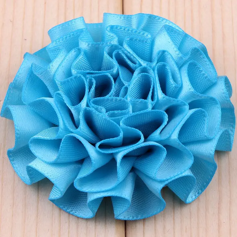 5.5CM moda wysokiej jakości elegancka satynowa wstążka kwiaty na akcesoria do włosów kwiat do włosów na opaski na bukiet ślubny — zdjęcie 5