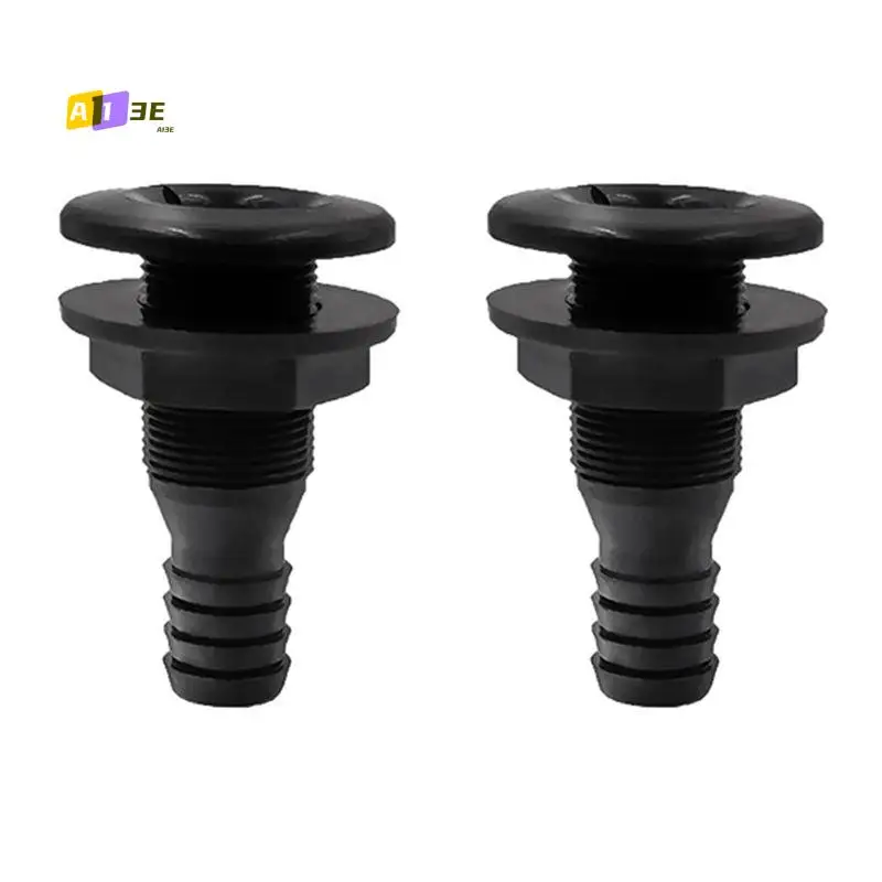 

A03E-2X 3/4 Inch Hose Plastic Thru-Hull Fitting Bilge Pump Drain Vent Hose Fitting For Boats Marine Yacht RV Camper Truck