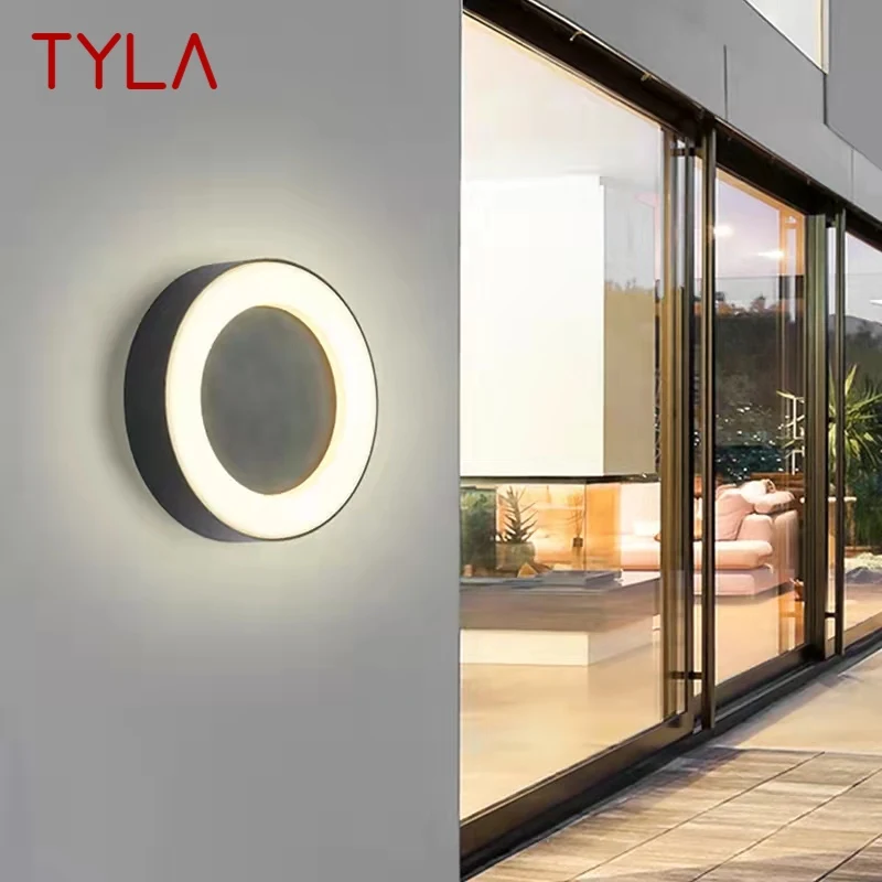 TYLA Outdoor Modern Wall Lamp Simple LED Vintage Sconces Waterproof Round for Balcony Corridor Courtyard Lighting Decor