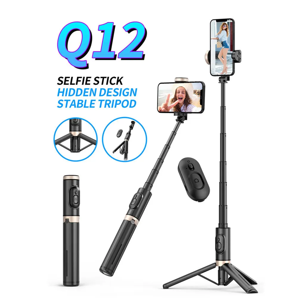 Bluetooth Wireless Handheld Selfie Stick Tripod Extendable Monopod with Remote for Huawei iPhone 14 13 Pro Max Xiaomi Phone Live