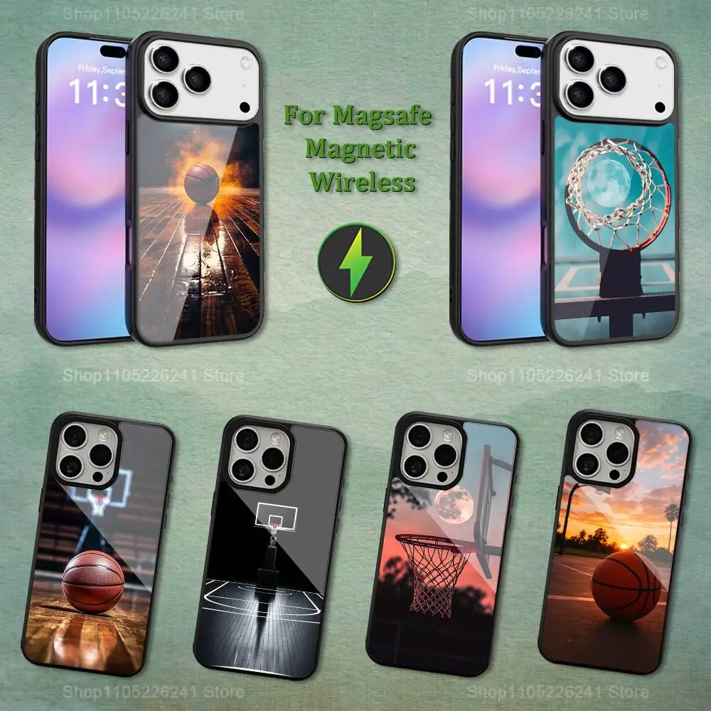 

Cool Sport Basketball For iPhone 16,14,13,15,11,12,17,Plus,Mini, Pro,For Magsafe,Max,Magnetic Wireless Charging Case