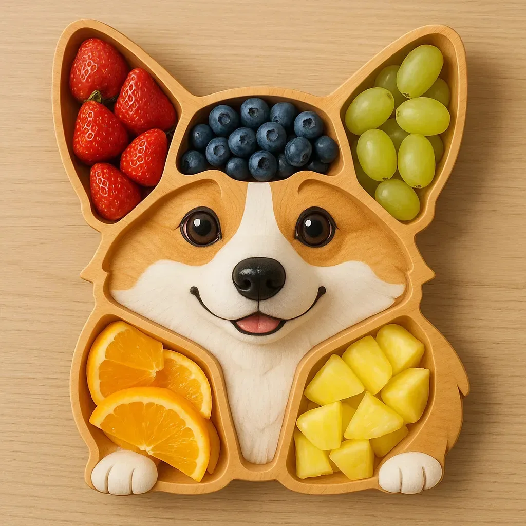 

Cute Dog-themed Cooked Food Platter Wooden Handicraft, Dog Fruit Snack Tray Home Decoration