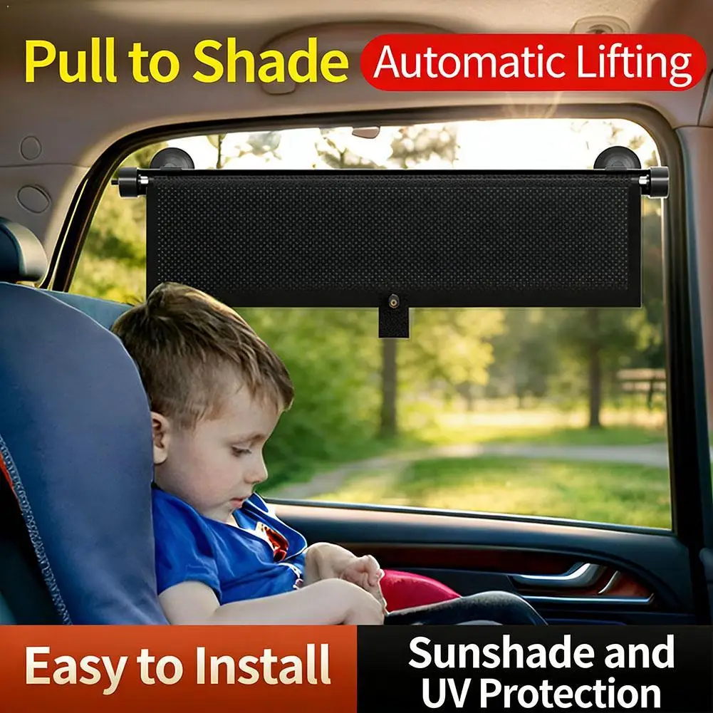 Extensible Car Retractable Sunshade Curtain PVC Heat-Insulating Side Window Curtain with Suction Cup Telescopic Sunshade Blockin