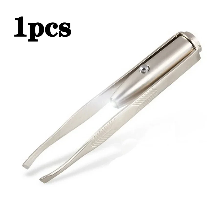 1/3Pcs Led 눈썹 핀셋 스테인레스 스틸 얼굴 눈썹 디자인 속눈썹 리무버 도구 라이트 속눈썹 핀셋 뷰티 메이크업