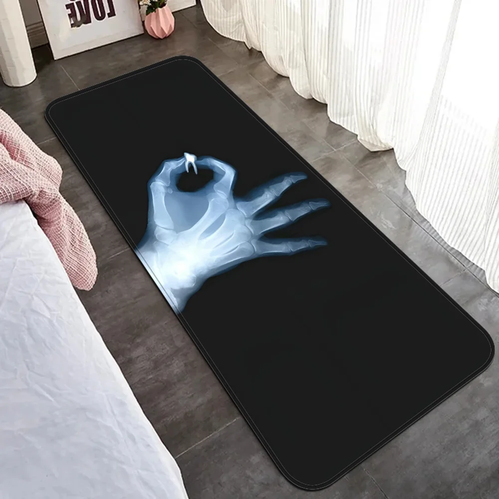 Cute Teeth Dentist Tooth Hallway Carpet Washable Non-Slip Living Room Sofa Chairs Area Mat Kitchen Doormat Area Rug