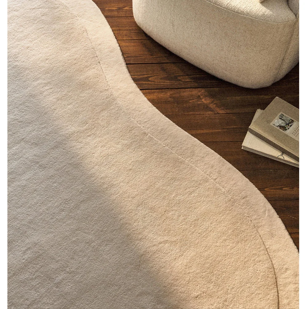 French Cream Style Custom Handmade Minimalist Premium Bedroom Bedside Blanket Irregular Living Room Carpet for Home