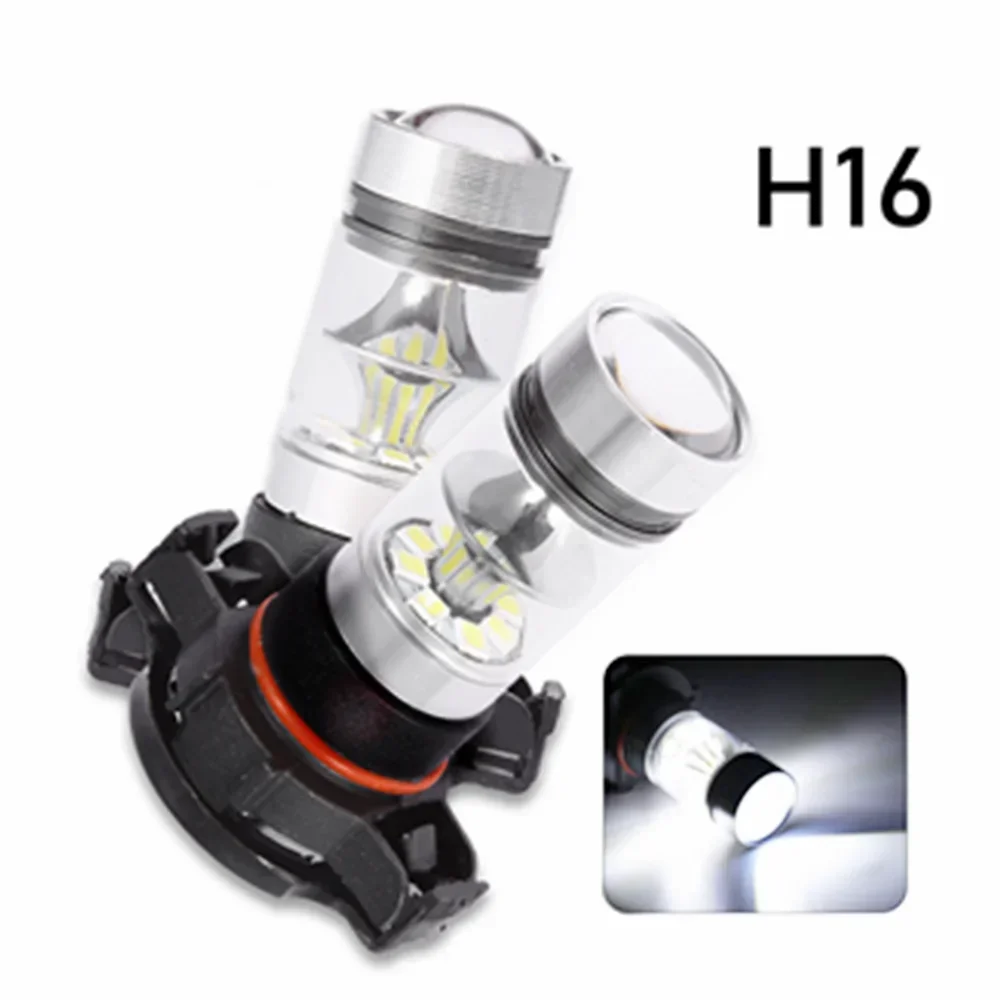 H16EU  LED Foglights Conversion Kit Bulbs High Low Beam 100W 6000K Super White PSX24W Auto Driving Headlight High Low 12V 24V