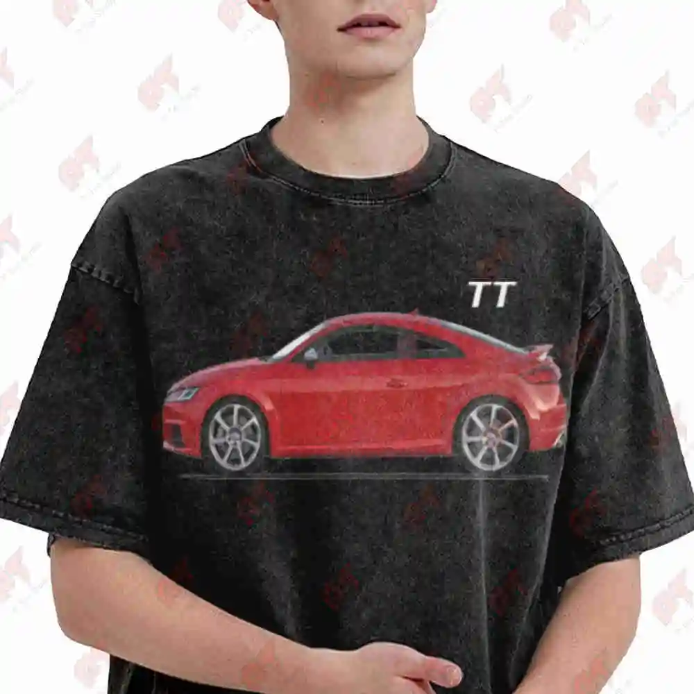 TT Coupe German Sports Car Vintage Washed Tee Pure Cotton T-Shirt