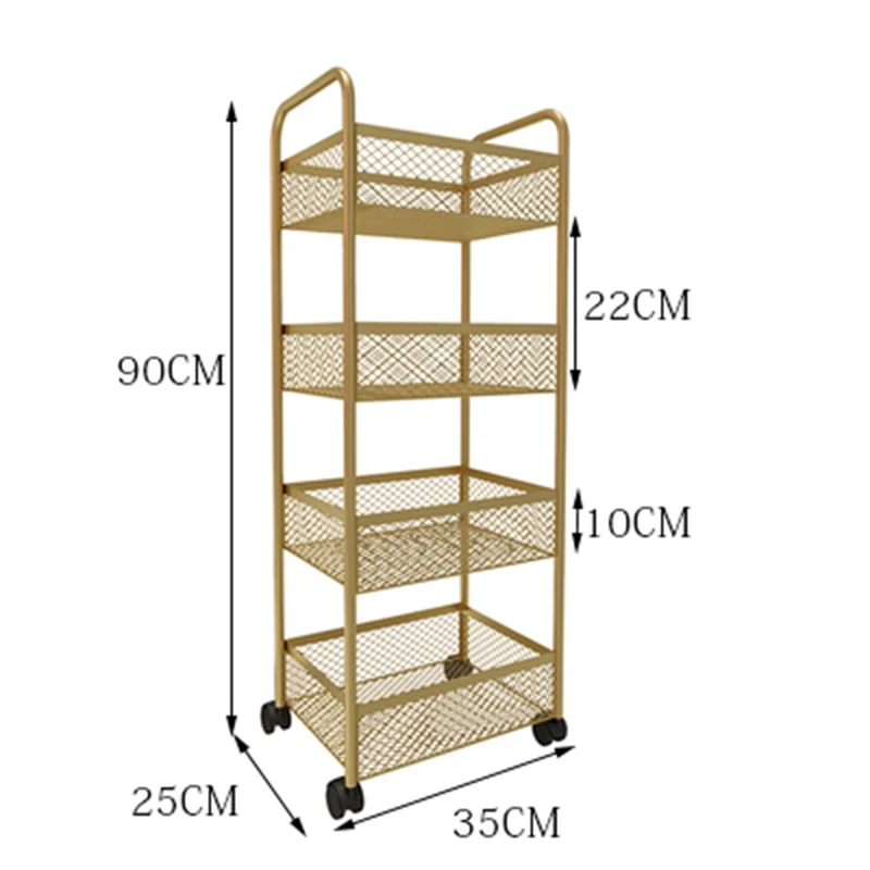 Welding Trolley Rolling Cart Lash Golden Auxiliary Metal Professional Pedicure Furniture Beauty Serving Muebles Belleza Salon