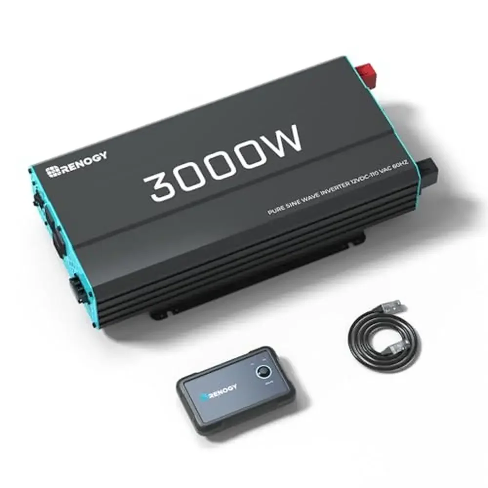 3000W Pure Sine Wave Inverter 12V DC to 120V AC Converter Built-in 5V/2.1A USB RV Truck Off-Grid Solar Power Overload Protection