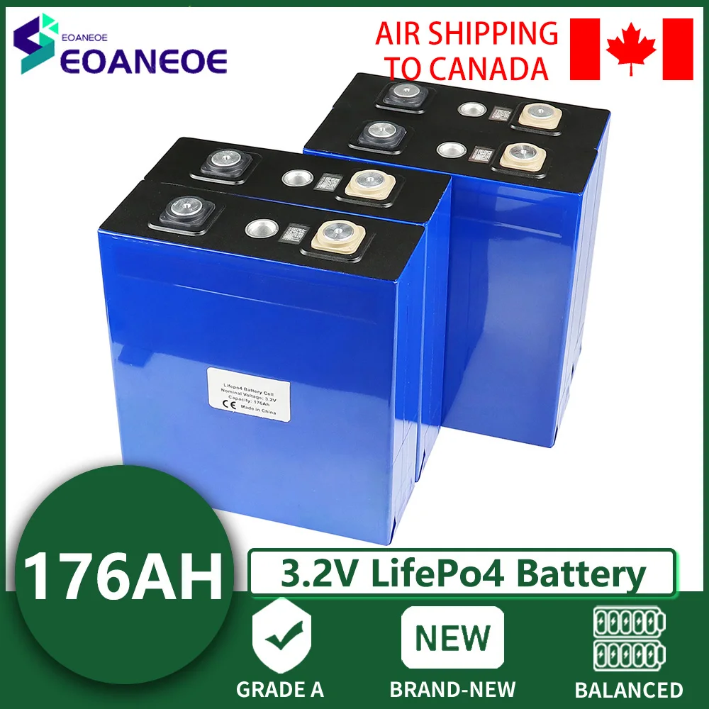 

GRADE A 1-32PCS 3.2V 176AH Lifepo4 Battery Pack Solar 24V 36V 48V Lithium Iron Phosphate Rechargeable Cells For RV EV Golf Cart