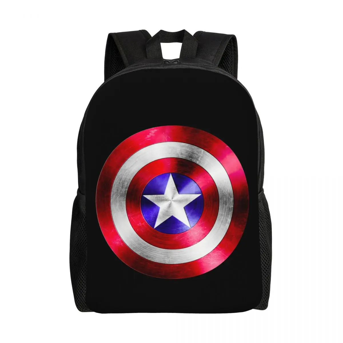 Custom Captain America Backpack for Girls Boys Shield Superhero School College Travel Bags Bookbag Fits 15 Inch Laptop