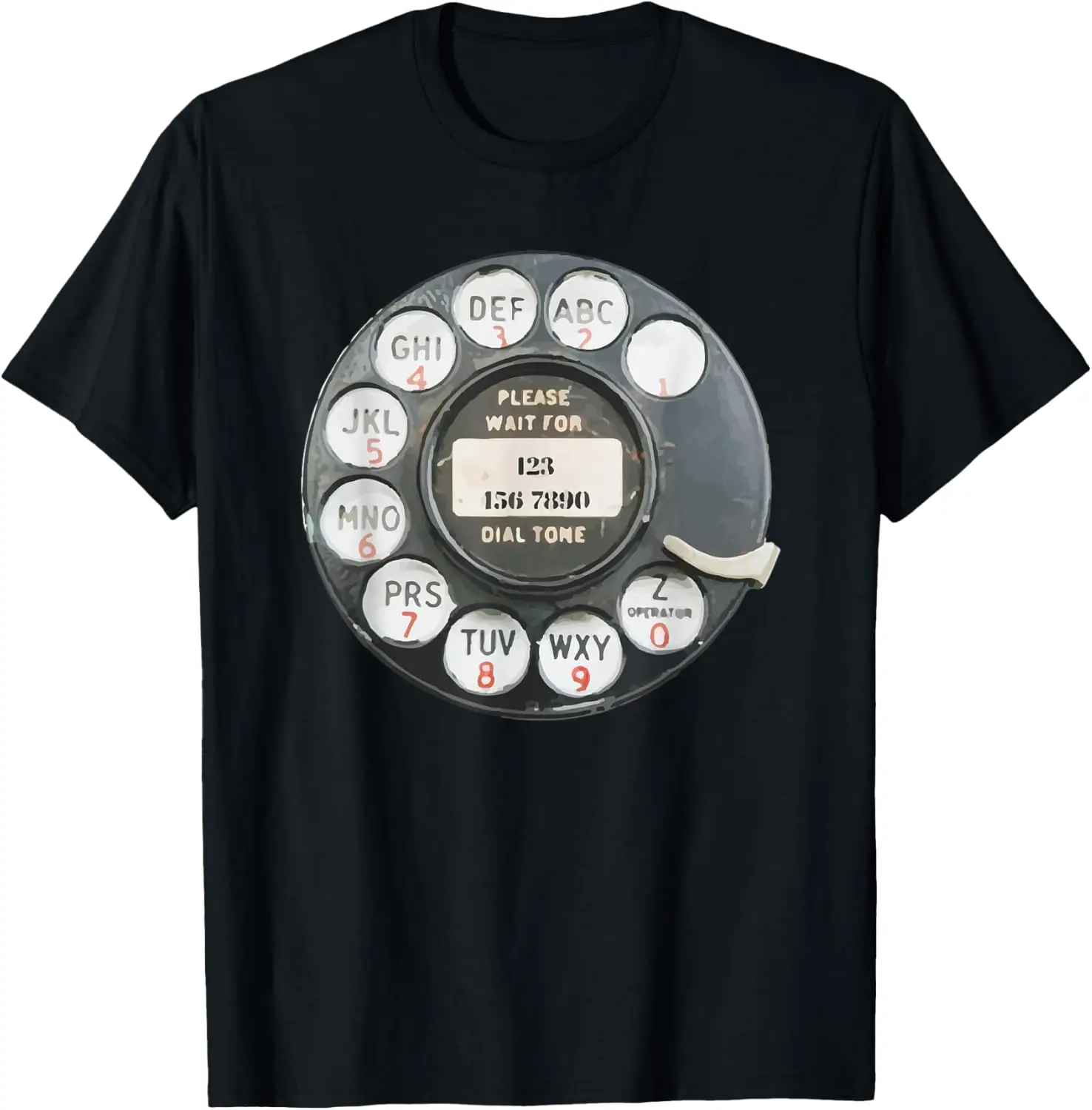 Vintage Retro Rotary Dial Phone Graphic Art T-Shirt