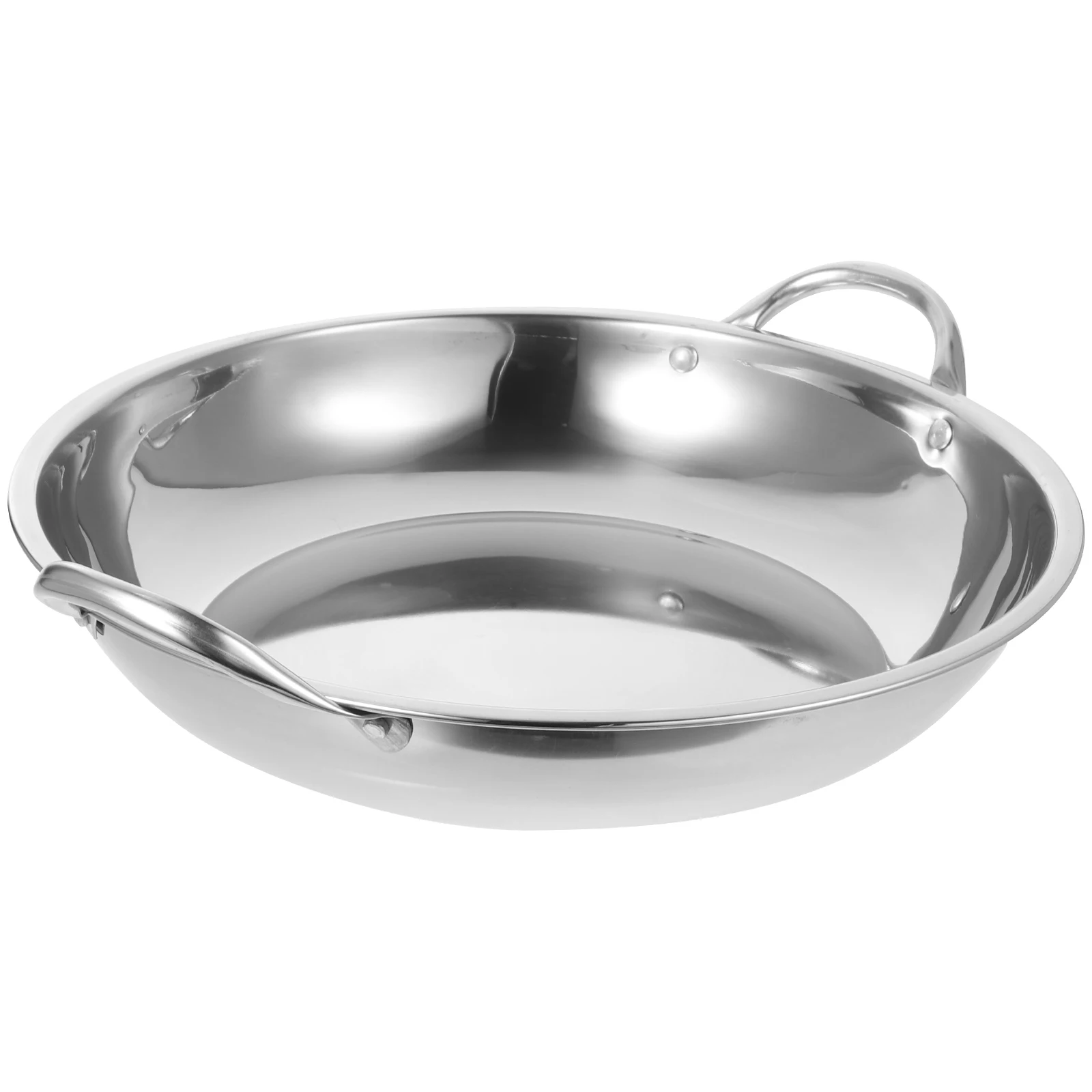 

Anti-Overflow Stainless Steel Cooking Double Handle Durable Heat Resistant Rapid Even Heating Seafood Hot Dry Pot Spicy Outdoor