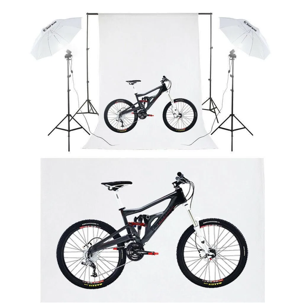 Photo Studio Photography Lighting Kit Umbrella Soft Light Box Backdrop Stand Set