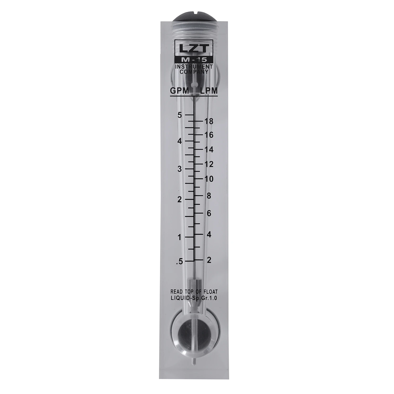 Water Flow Panel Mount Tipo Flowmeter, 0,5 a 5 GPM, 2 a 18 LPM