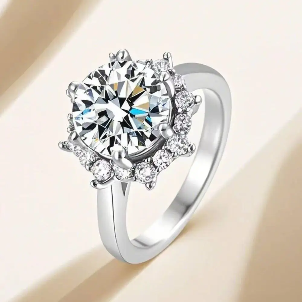 

Популярные бренды: кольца из стерлингового серебра 925 пробы с кристаллами в форме цветка, 3 карата, цвет D, с муассанитом, для женщин, модные украшения для свадьбы, вечеринки, подарки.