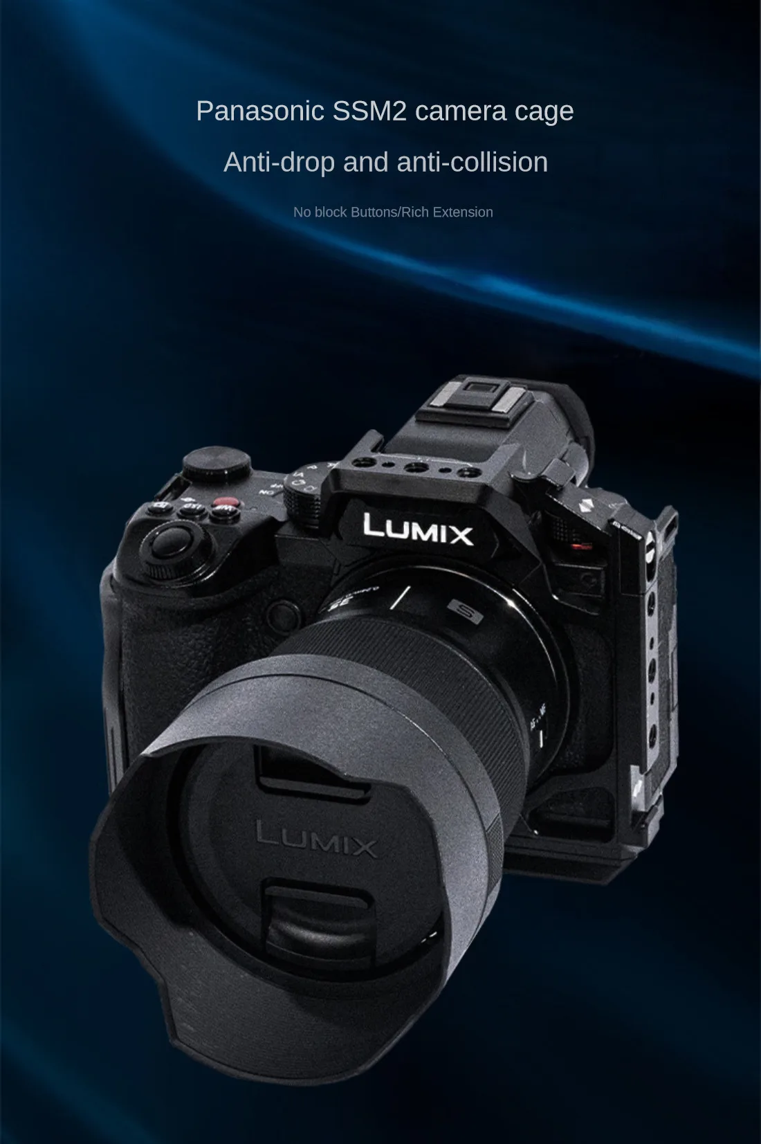 Topcine Camera Cage for Panasonic Lumix S5II S5IIX G9II with 2 Cold Shoe Mounts 1/4\