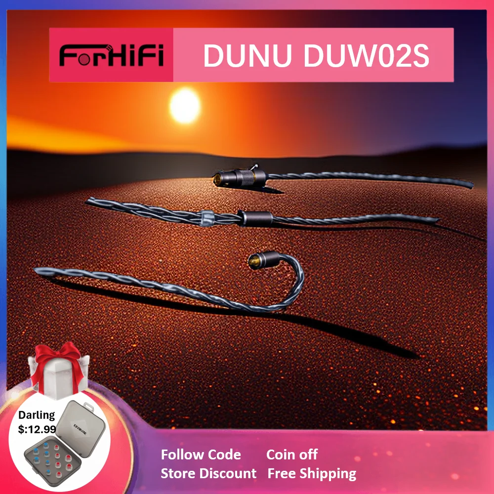 

DUNU DUW-02S DUW02S Upgraded Earphone Cable High-purity Silver-plated OCC Copper Litz Wire for DK2001