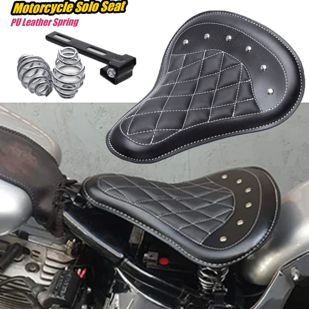 

1 компл. мотоциклетное ретро кожаное сиденье соло высокого качества из искусственной кожи для Harley Custom Chopper Sportster Bobber Yamaha Kawasaki