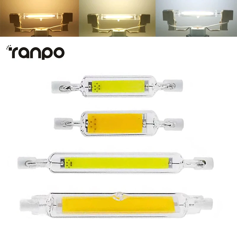 Kısılabilir R7S Led Ampuller 120V 5W Mini Pin Cob Ampul 78Mm Tüp Parlak 20W 220V 10W Sıcak Beyaz Cam Aydınlatma Spot Lamba Tavan