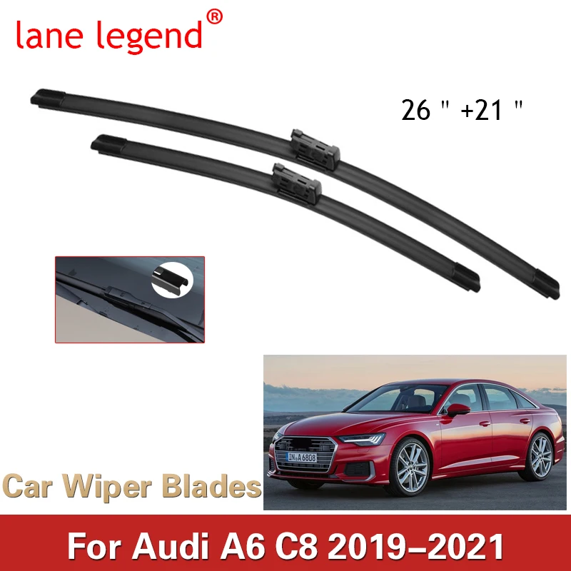 

Car Front Windshield Wiper Blades for Audi A6 C8 2019 2020 2021 Rubber Wipers Snow Scraping Blade Frameless Silent Accessories