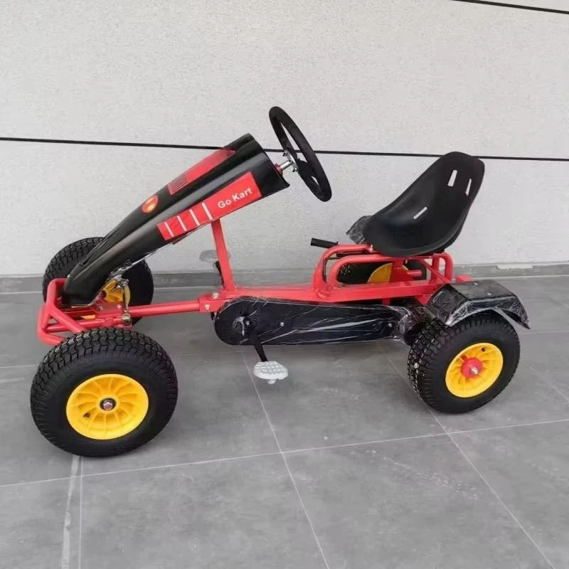 Kids and Adults Pedal Go Kart 8+ Years - Exclusive Mold Steel Frame Single Rider Kart for Parks (120kg Capacity)