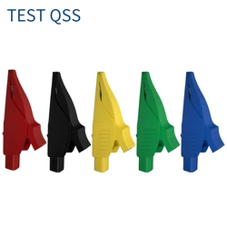 QSS Heavy Duty Alligator Clips Full Insulated Safe Crocodile Clips with 4MM Banana Jack Socket for Electrical Test Q.60042