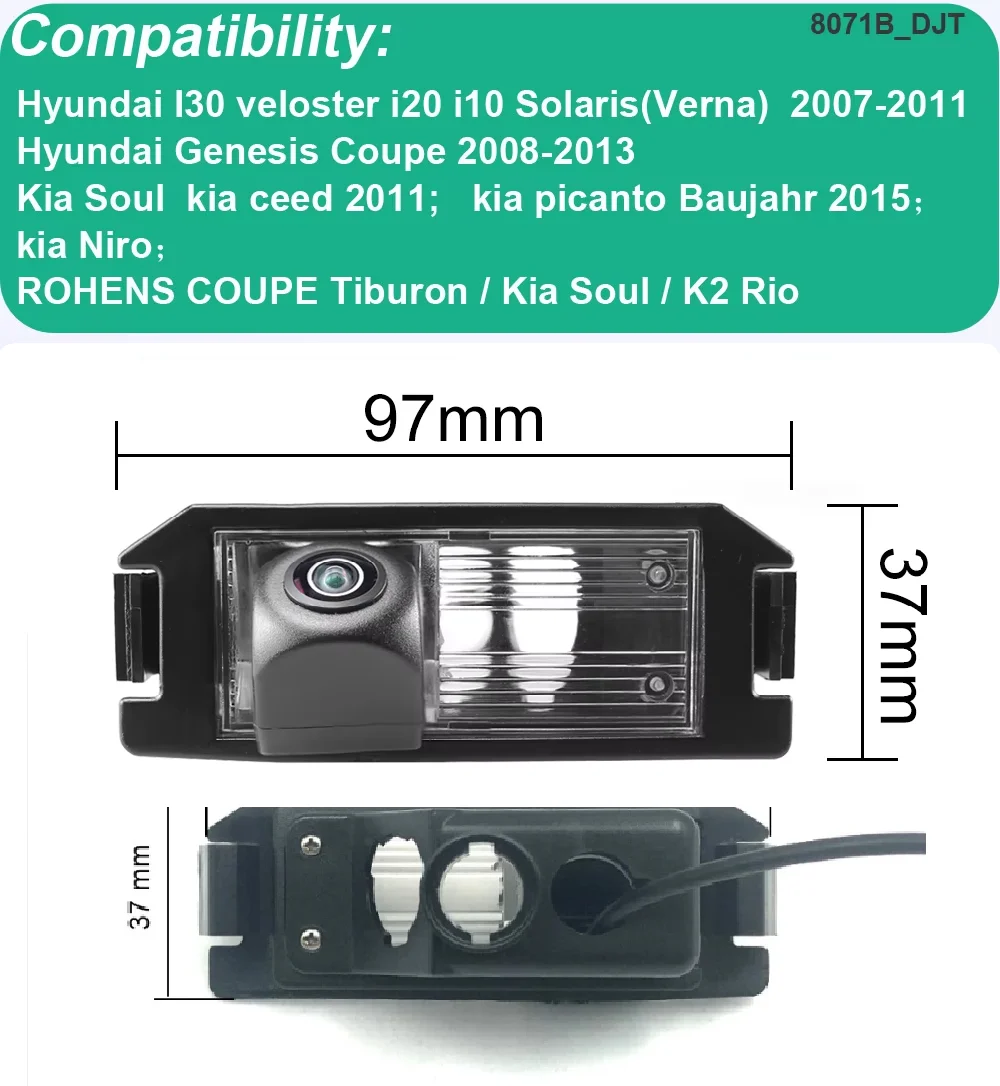 HD car rear view Backup camera For Hyundai 130 veloster i20 i10 Solaris (Verna) Genesis Coupe/Kia Soul/ceed/picanto Baujahr /K2
