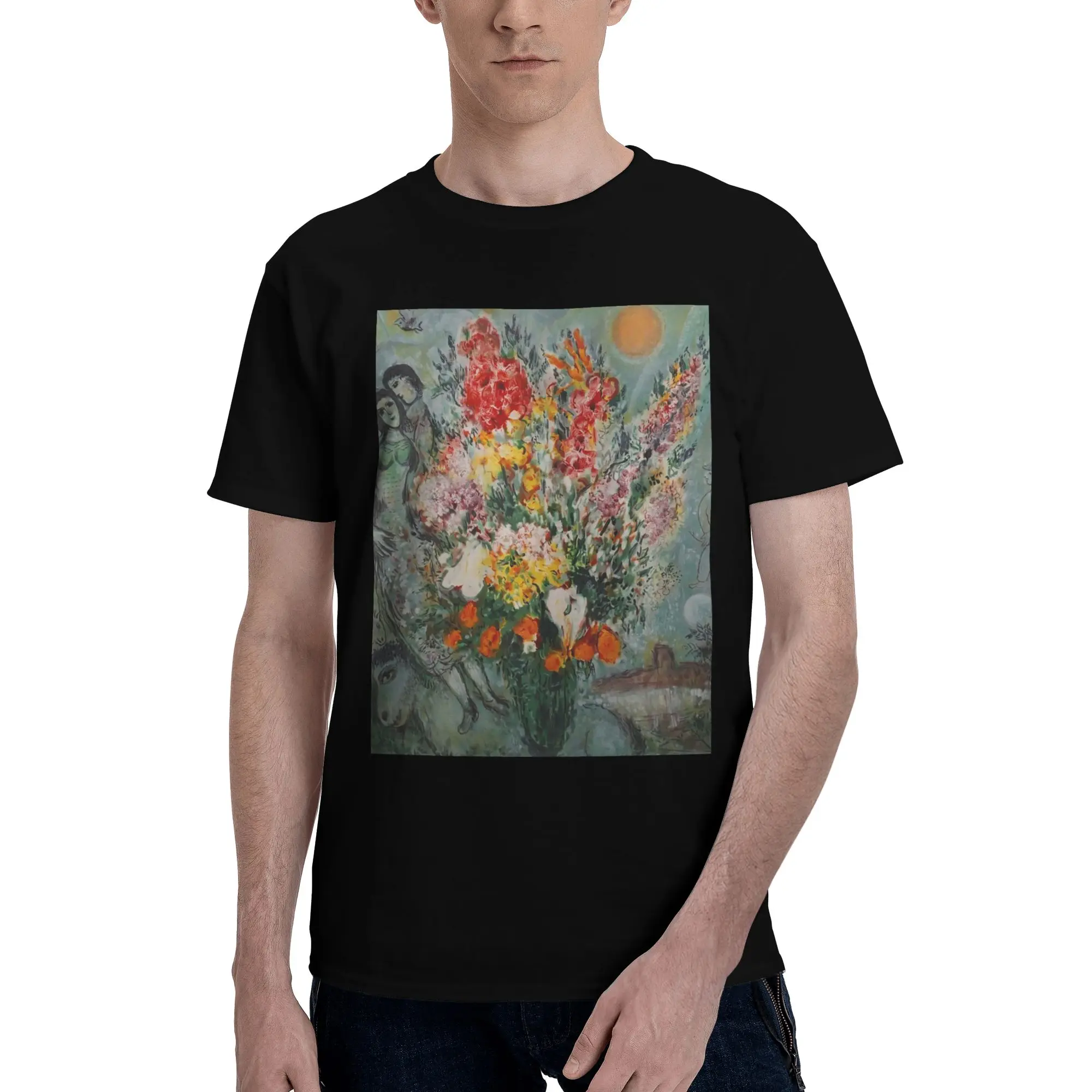 

Marc Chagall Bouquet de fleurs футболка из 100% хлопка мужские забавные футболки мужские с круглым вырезом с коротким рукавом S-6XL