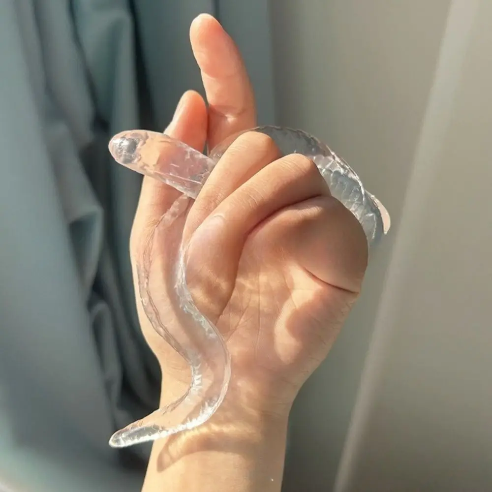 2025 Transparent Snake Decompressing Toys Stress Relief Soft Snake Pinching Toys Squeeze TPR Simulation Snake Figurine Gift