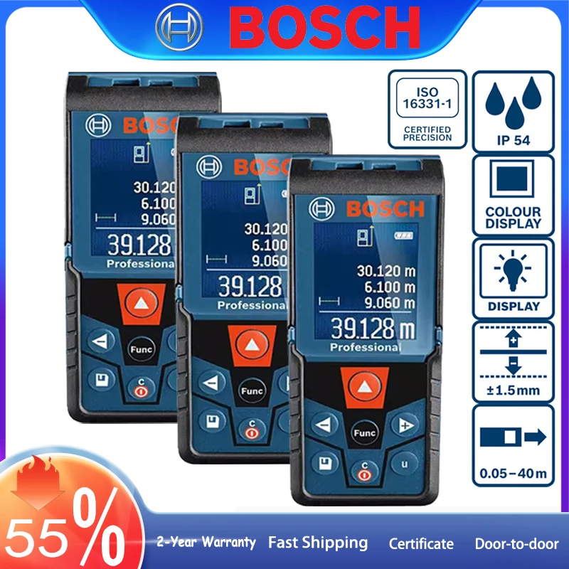 Bosch Glm 400 Rangefinder Laser Medição de Fita Laser Profissional Instrumento de Medição Multiúso Régua Laser Vermelha de Alta Precisão