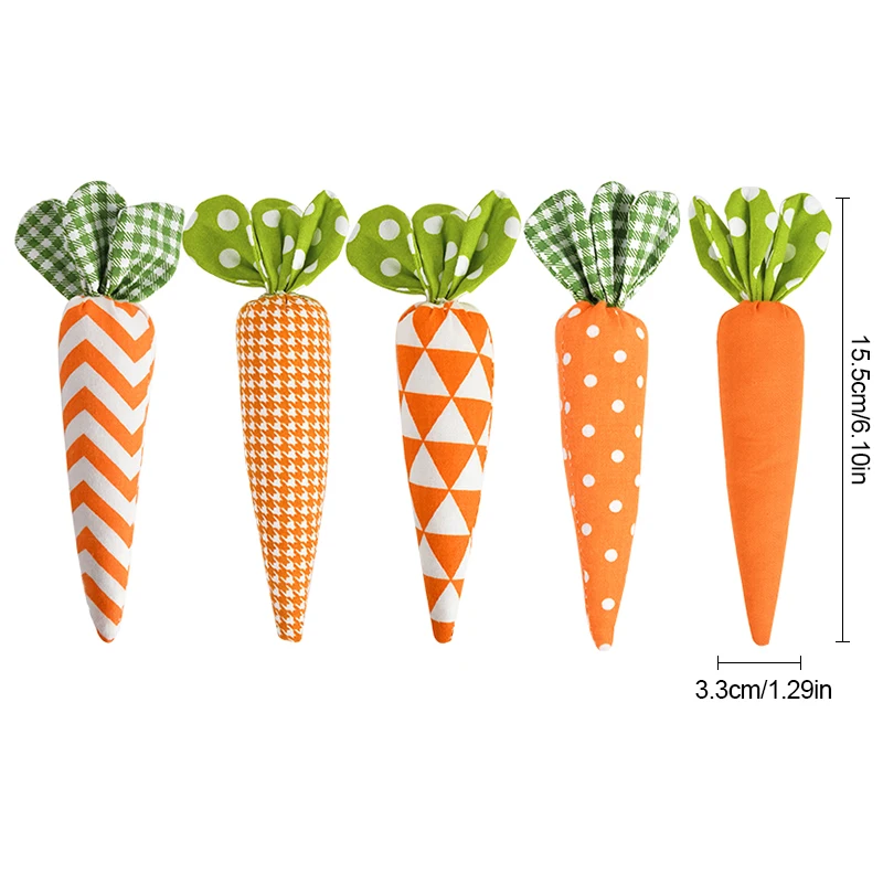 Easter Artificial Carrot Ornaments Soft Toy Spring Easter Party Decoration for Home Vegetable Carrots Kids Gift Birthday Favors