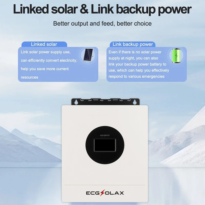 ECGSOLAX 21KW 120V / 240V عاكس شمسي هجين 48V مدمج واي فاي الولايات المتحدة القياسية سبليت المرحلة 110V ما يصل إلى 6 محولات للطاقة الشمسية بالتوازي #4