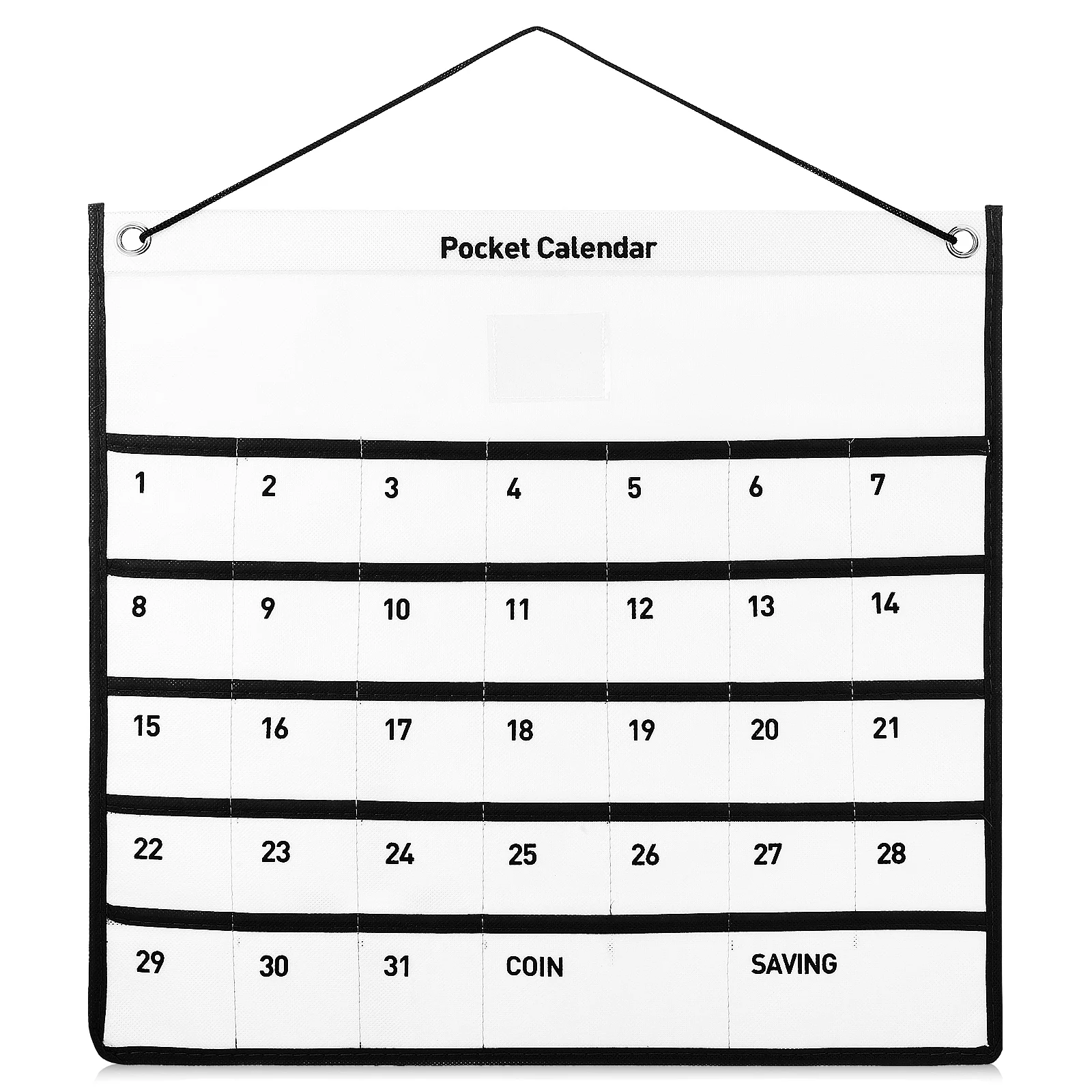 

Wall Calendar Wall Mount Calendar Pocket Bag White Non-woven Pocket for Medications Cards Small Items Kitchen Bedroom Entryway