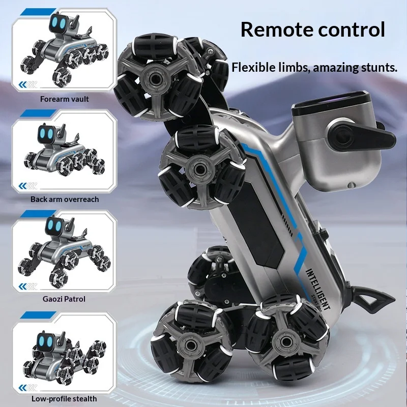 Intelligent Remote Control Robot Dog Gesture Sensing Eight Wheel Deformable Stunt Electric Mechanical Dog All Terrain Hobby Toy